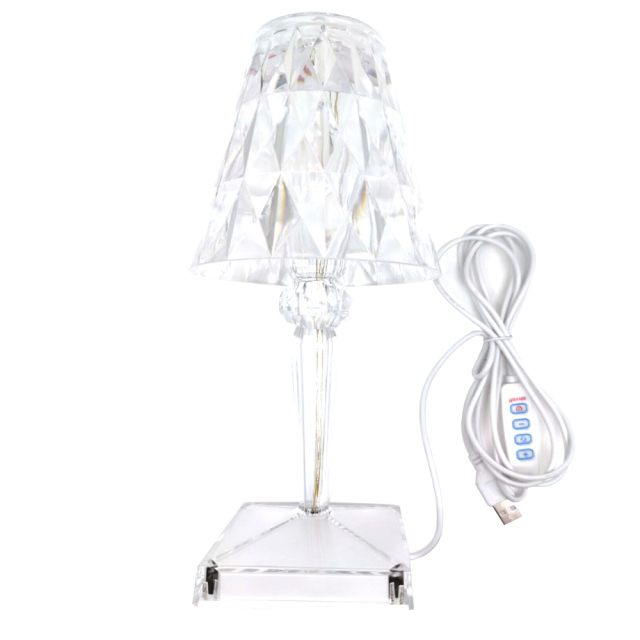 Crystal Lamp with Touch Sensor and USB – Elegant Table Lamp