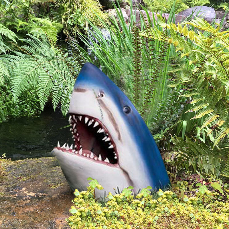 Shark-Shaped Garden Art