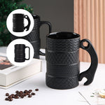 Ceramic Mug with Tire Motif