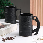 Ceramic Mug with Tire Motif