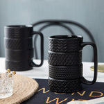 Ceramic Mug with Tire Motif