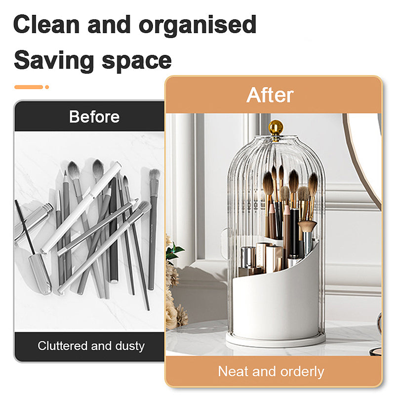 360° Rotating Makeup Brush Organizer