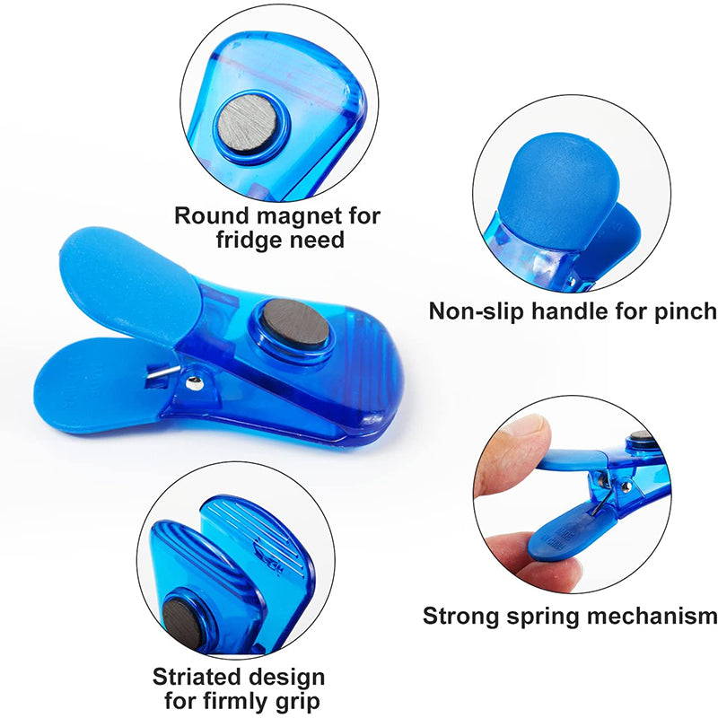 Colorful Magnetic Food Bag Clips (6 Pieces)