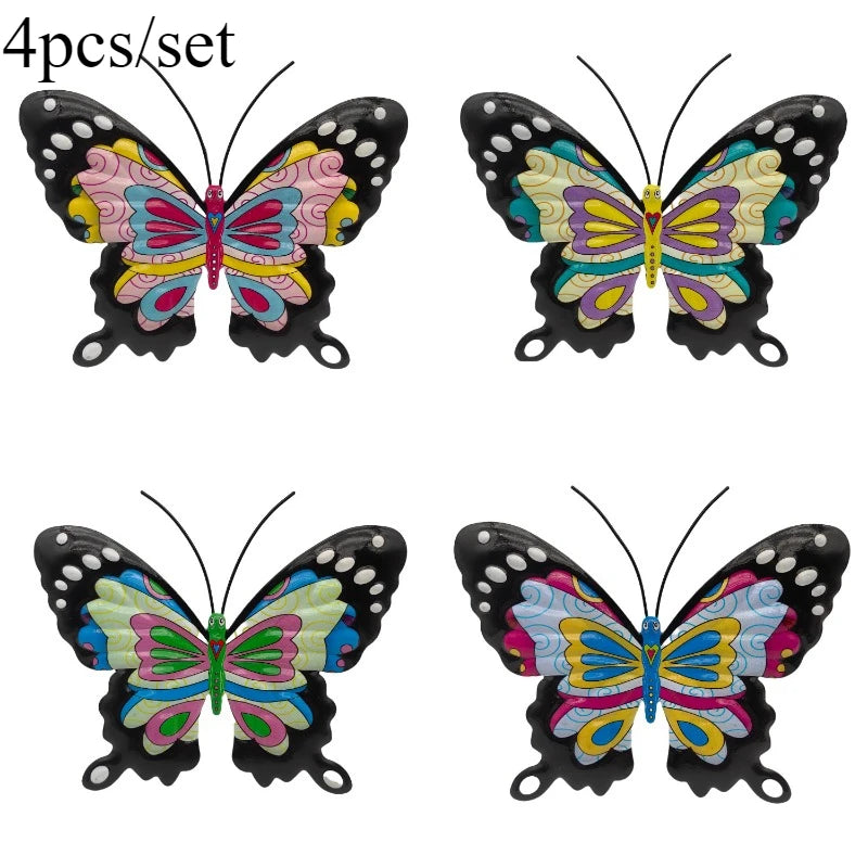 Vibrant Metal Butterflies for Your Wall Decor | Set of 4