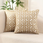 2-Piece Set of Geometric Jacquard Pillow Covers with Hidden Zipper – Stylish Cushion Cases for Your Home