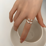 LächelRing | Verstellbar | Hautfreundlich | Silber-Look