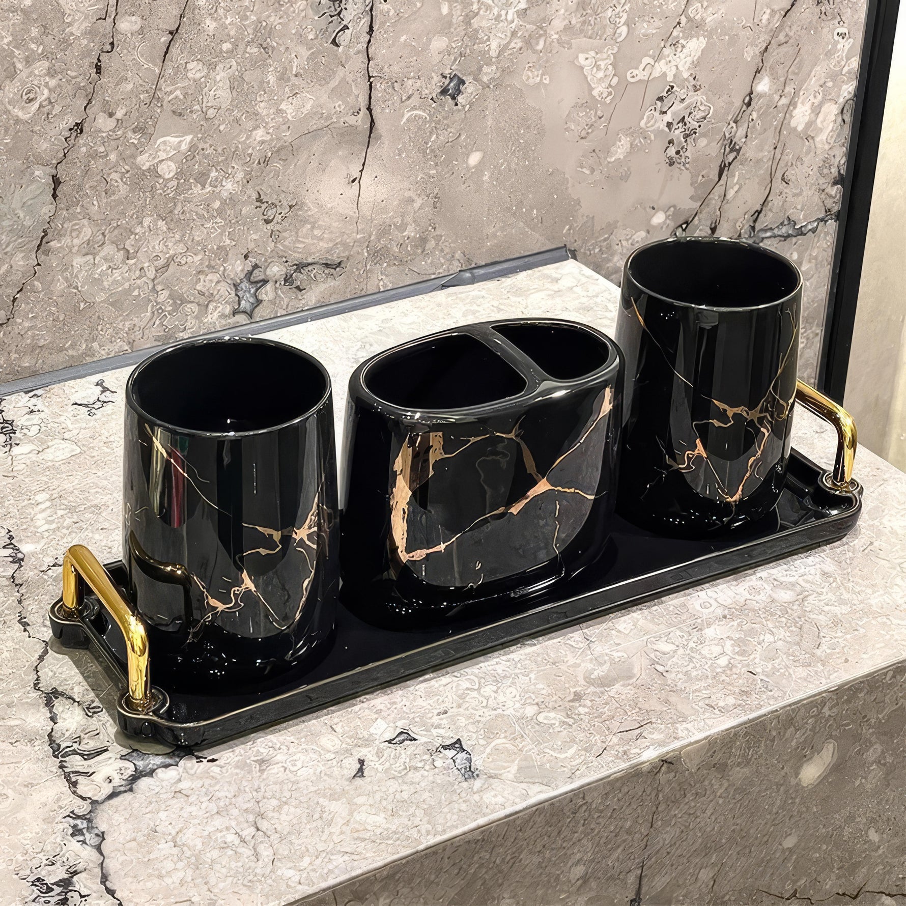 Stilvolles Badezimmer-Set aus Keramik für modernes Wohnen