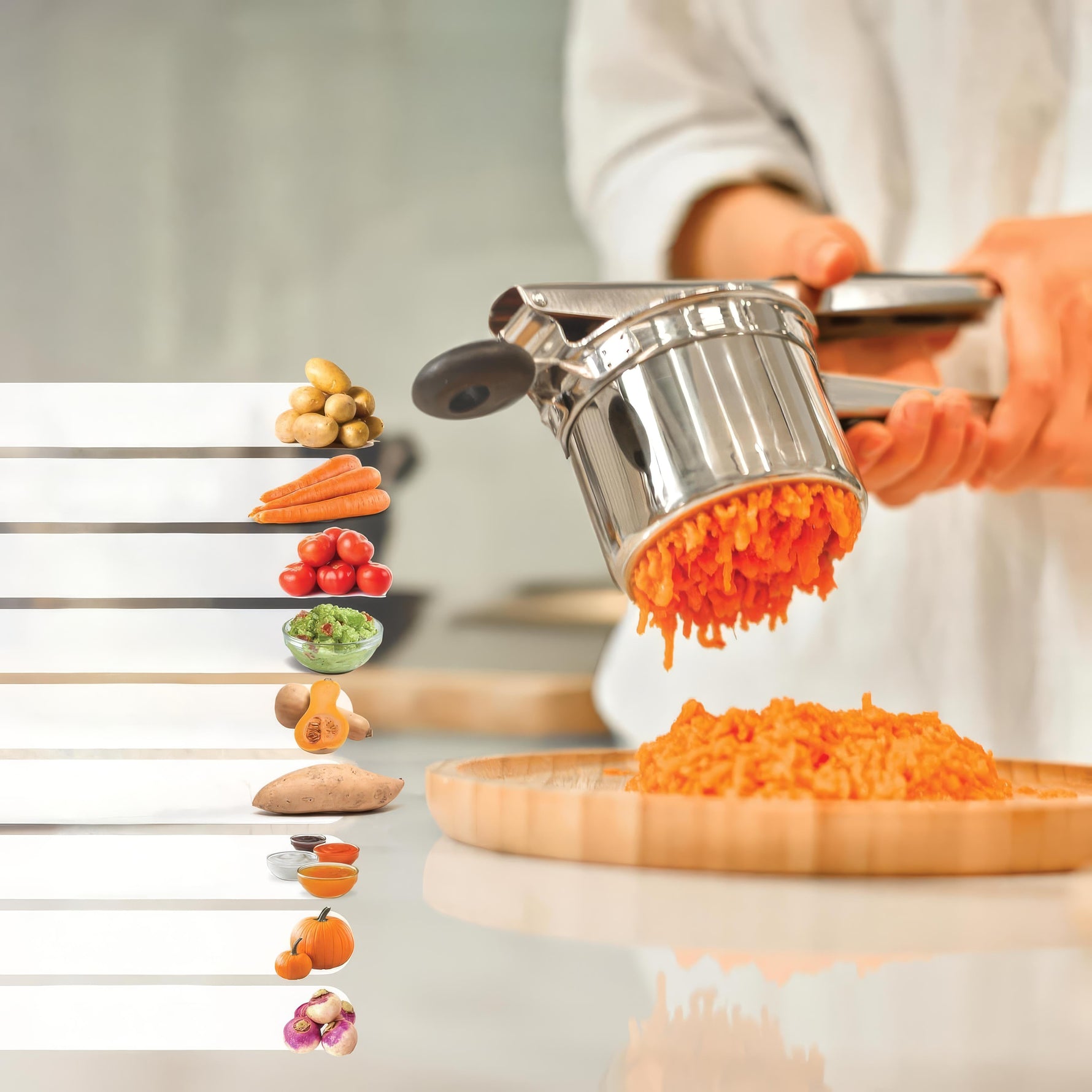 Küchenmeister – Robust Stainless Steel Potato Ricer for Puree Lovers