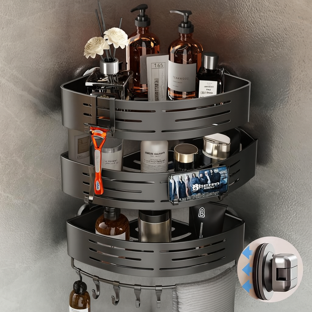 Eckiger Dusch Caddy | Stilvolle und Platzsparende Lösung