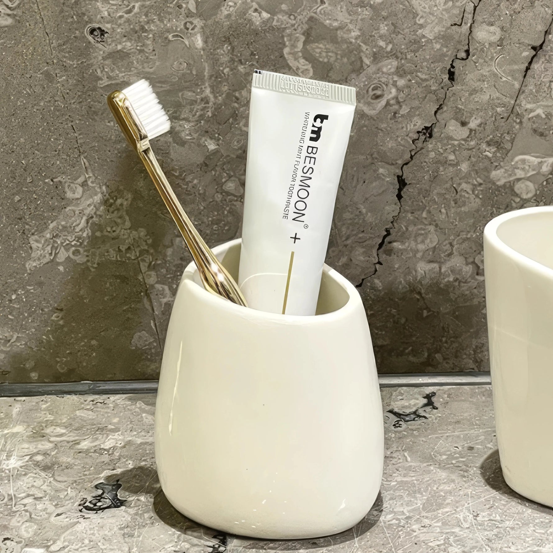 Elegant Bathroom Set with Soap Dispenser and Tumblers