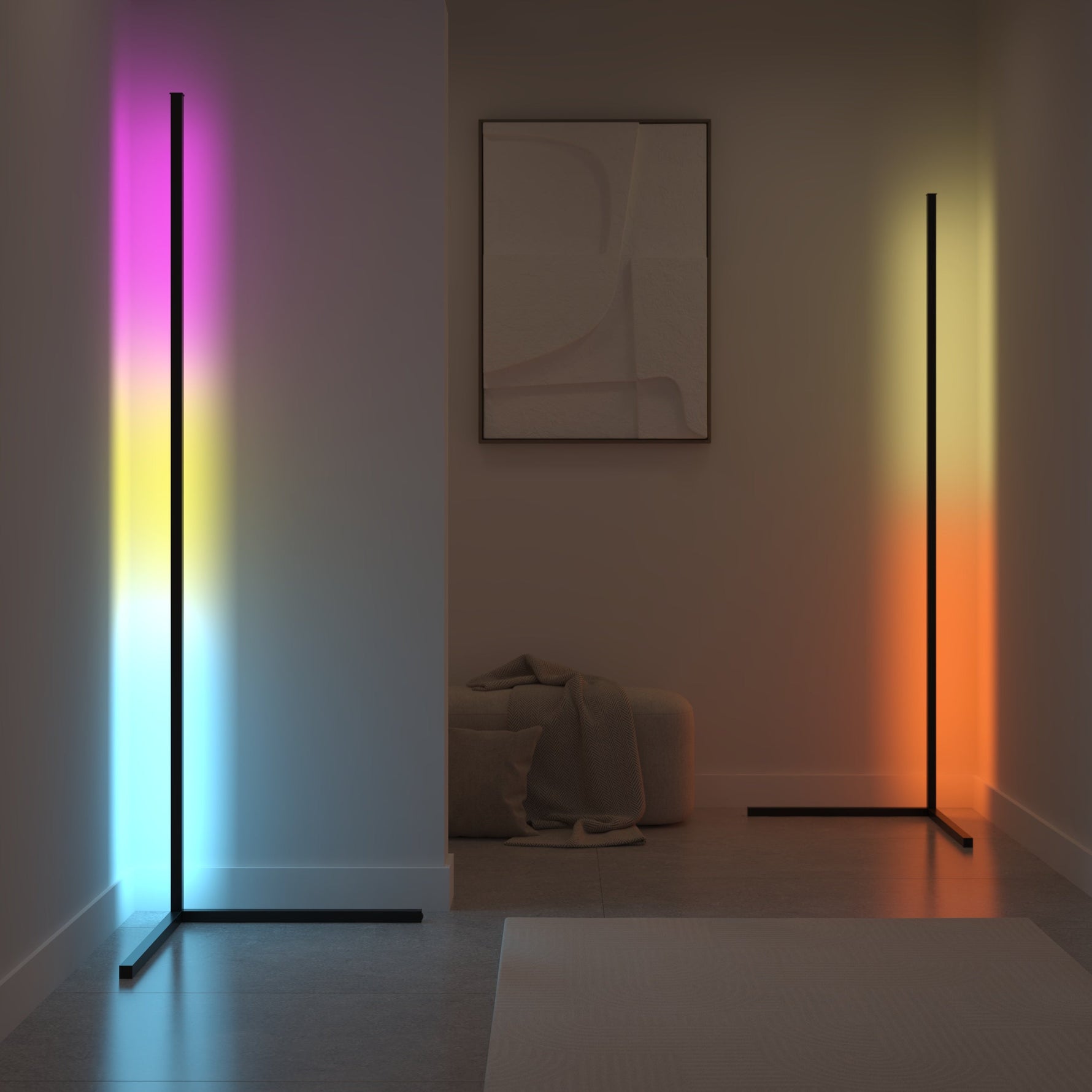 Elegante Eck-Stehlampe für stilvolle Beleuchtung