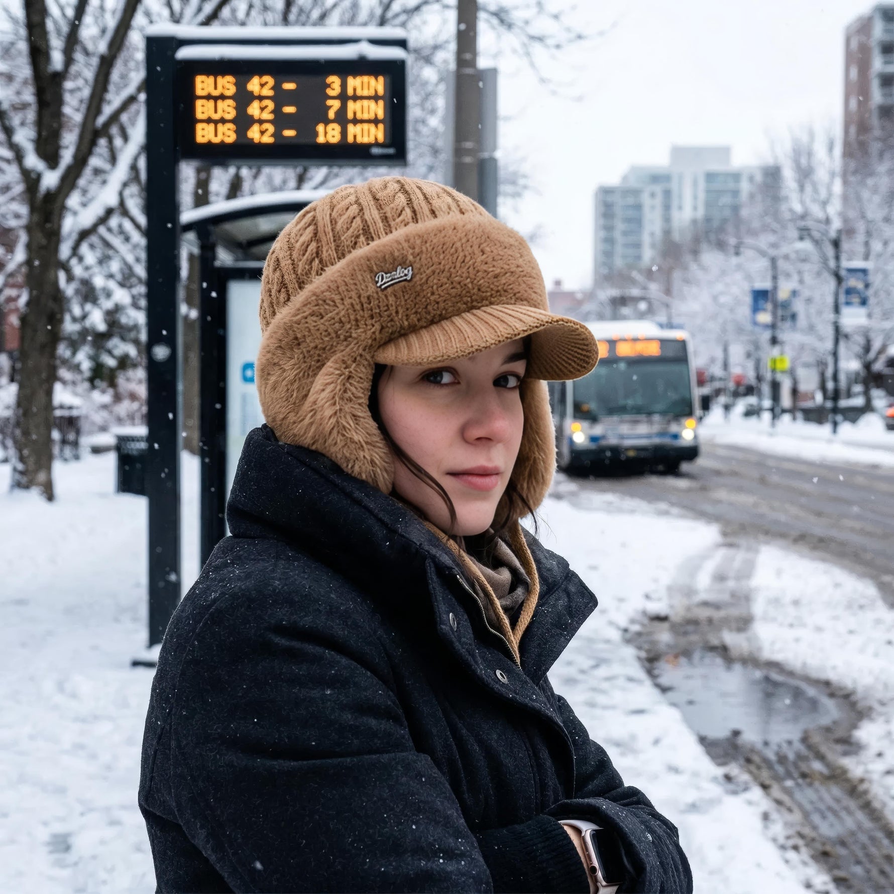 Elegante Damen Wintermütze mit kuscheligem Futter für kalte Tage
