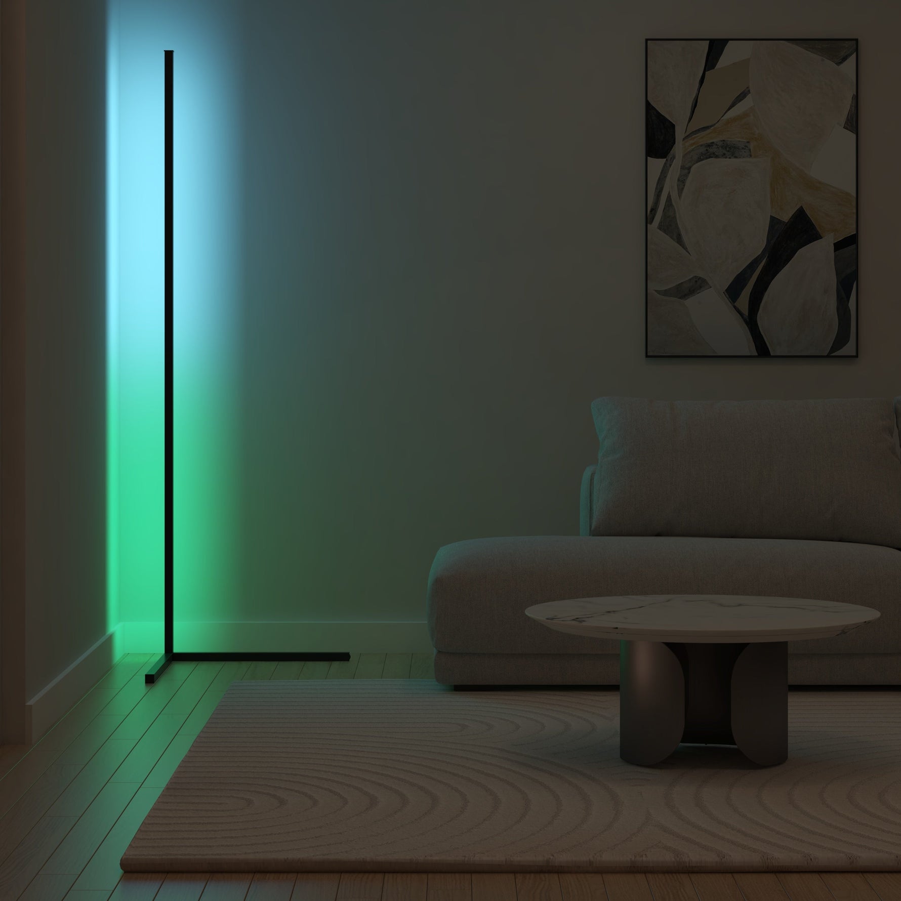 Elegante Eck-Stehlampe für stilvolle Beleuchtung
