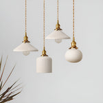 Vintage Keramik Glas Pendelleuchte – AmberZen Licht