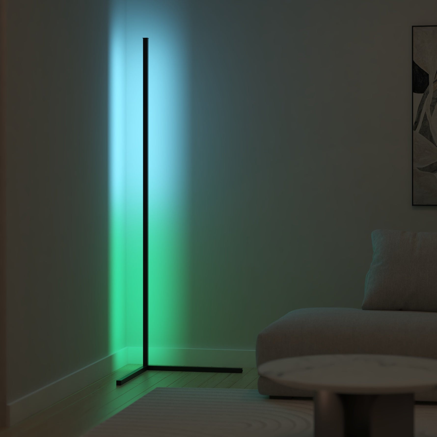 Elegante Eck-Stehlampe für stilvolle Beleuchtung