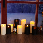 Set of 9 Flameless LED Candles – Remote Control and Glitter Finish