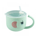 Drinking cup for children with integrated straw
