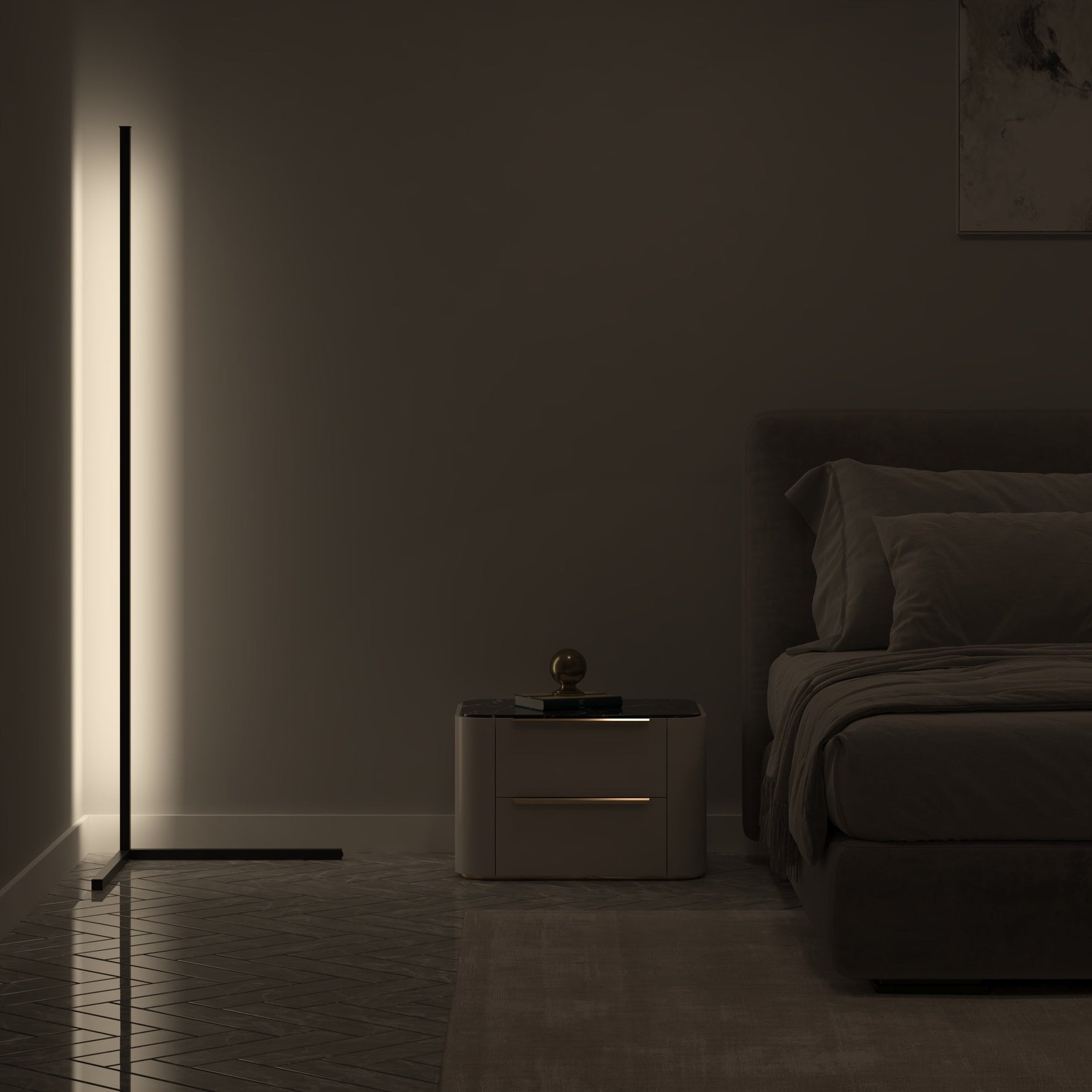 Elegante Eck-Stehlampe für stilvolle Beleuchtung