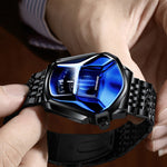 Elegant Men's Quartz Wristwatch with Diamond Surface
