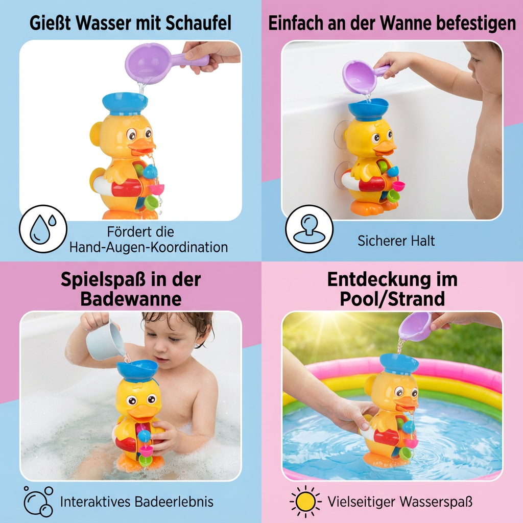 Waterwheel Duck Toy for the Bath