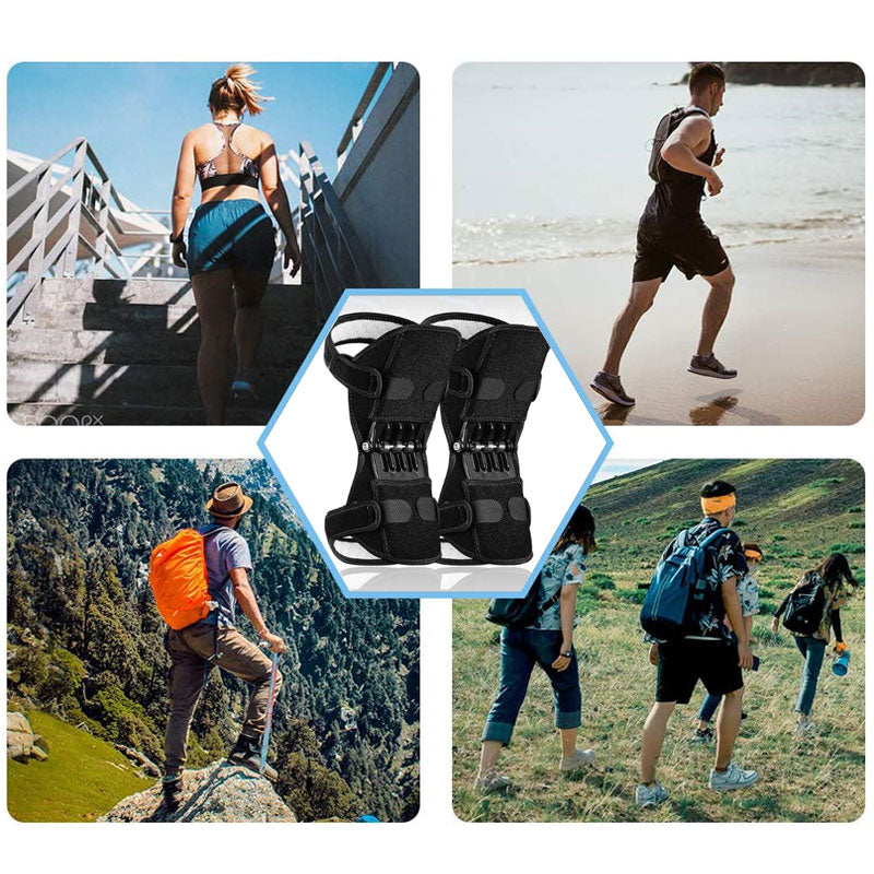 Knee brace with spring support for optimal stability