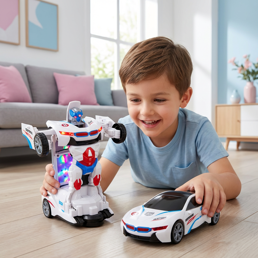 Toy car with transformable design for children