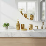 Stilvolles 5-teiliges Badezimmer-Accessoire-Set aus Keramik