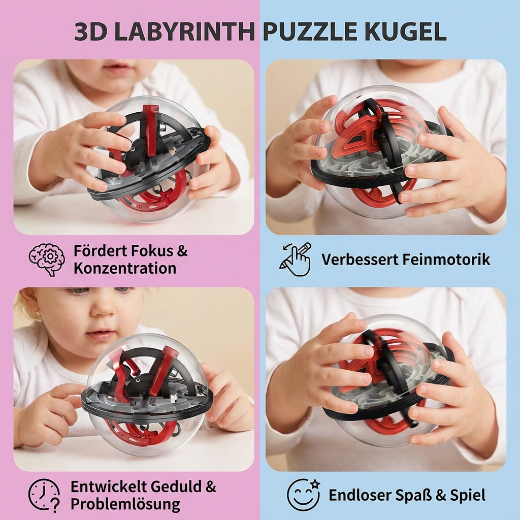 Ball in 3D Maze Puzzle