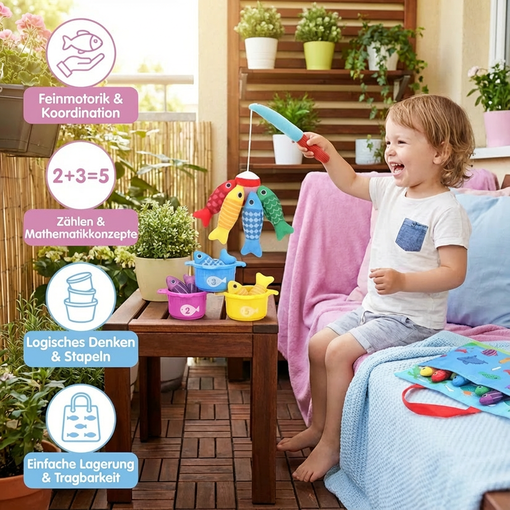 Montessori-Style Plush Fish Pond Children's Toy