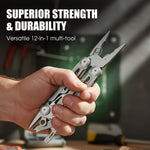 Vielseitiges 12-in-1 Klapp-Multitool mit Zangenfunktion – Edelstahl