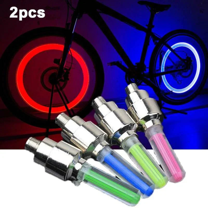 2-piece set of LED wheel lights for cars and motorcycles, valve caps