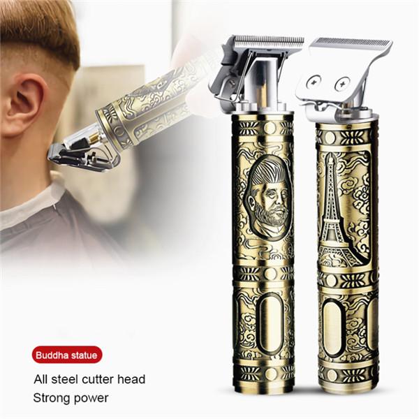 Vintage Barttrimmer – Professionelle Haarschneidemaschine, kabellos, USB-aufladbar