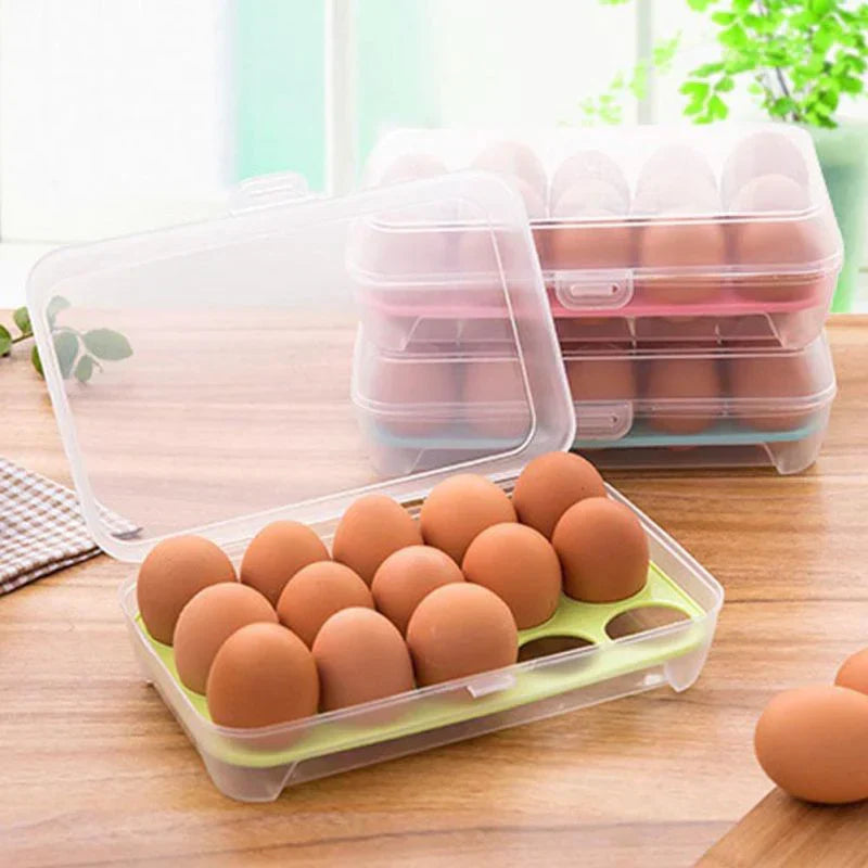 Praktische Eierlagerbox mit 15 Fächern für den Kühlschrank