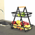 Two-Tier Metal Fruit Basket