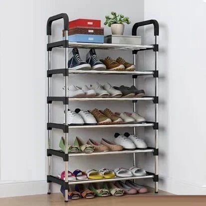 Praktisches 6-stufiges Schuhregal aus Edelstahl