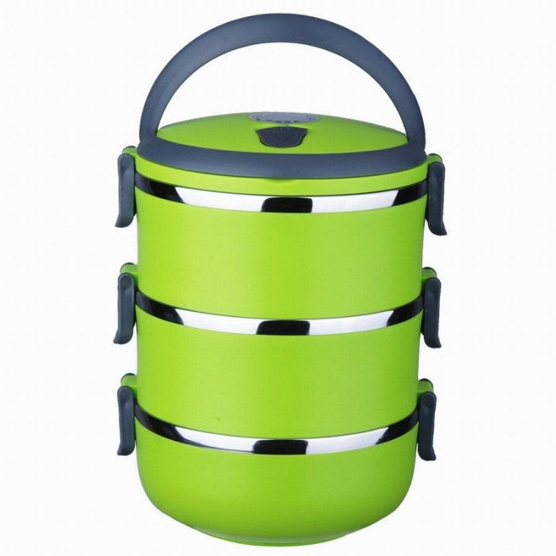 Three-tier lunchbox with multiple compartments