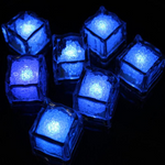 Colorful LED ice cubes with water activation