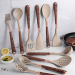 10-teiliges Silikon-Küchenutensilien-Set mit Ergonomischen Griffen