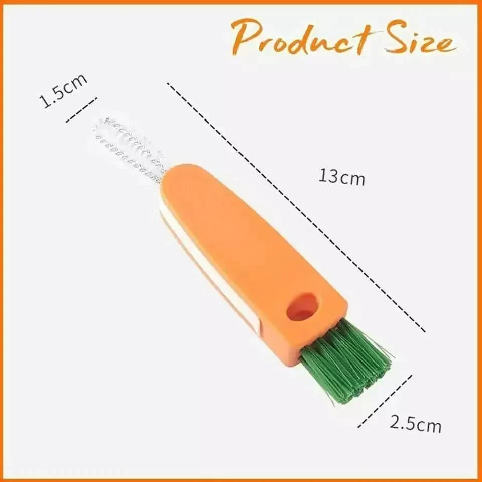 3-in-1 cleaning brush for bottle caps with rubber ring and groove