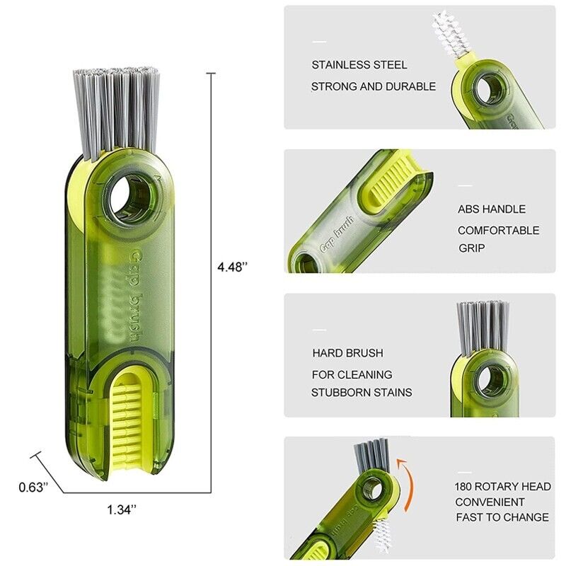 Multifunctional Bottle Cleaning Brush with 3 Heads