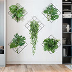 3D Wall Stickers with Green Plants (2-Pack)