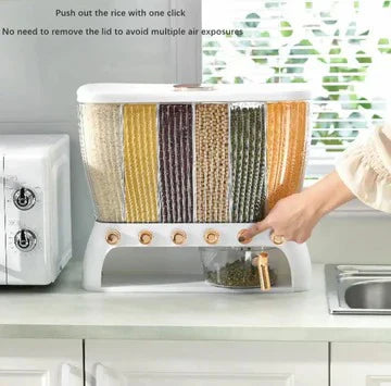 Cereal Dispenser with 6 Compartments - Storage Organizer