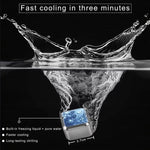 Reusable Stainless Steel Ice Cubes with Silicone Tongs - Set (8)