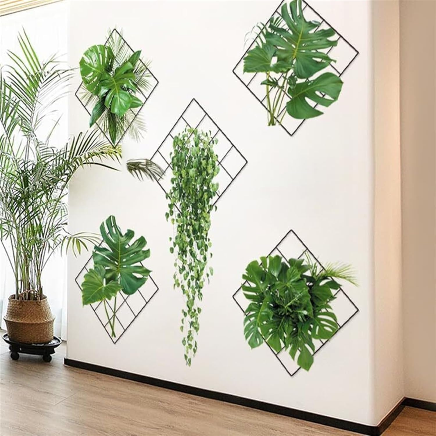 3D Wall Stickers with Green Plants (2-Pack)