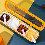 Spice Storage Box with 4 Compartments and Spoon