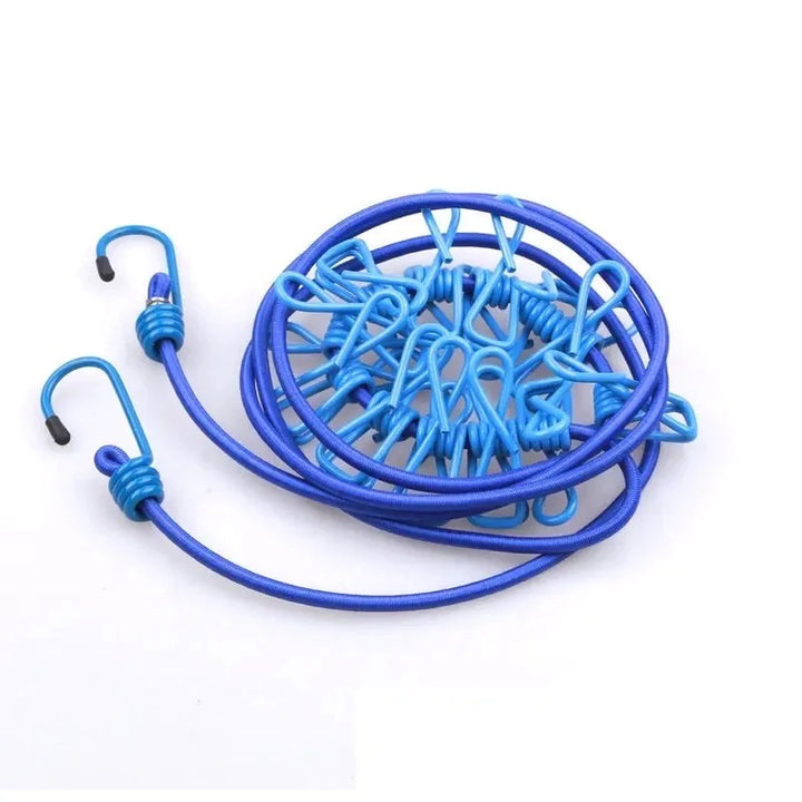 Flexible Laundry Holder with 12 Clips for Travel and Home