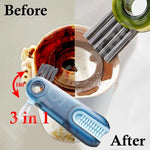 Multifunctional Bottle Cleaning Brush with 3 Heads
