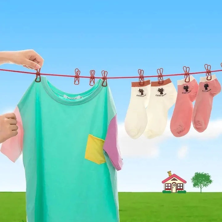 Flexible Laundry Holder with 12 Clips for Travel and Home