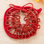 Flexible Laundry Holder with 12 Clips for Travel and Home