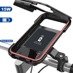 Wasserdichter Handyhalter mit USB und 15W kabellosem Laden für Fahrrad und E-Bike